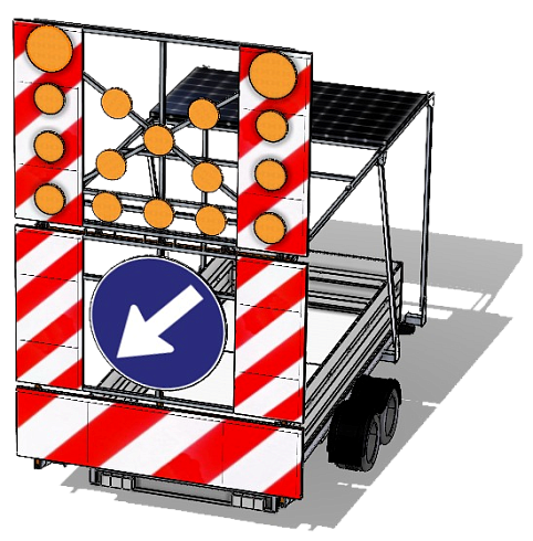 Передвижной заградительный комплекс со световой индикацией (прицеп прикрытия)